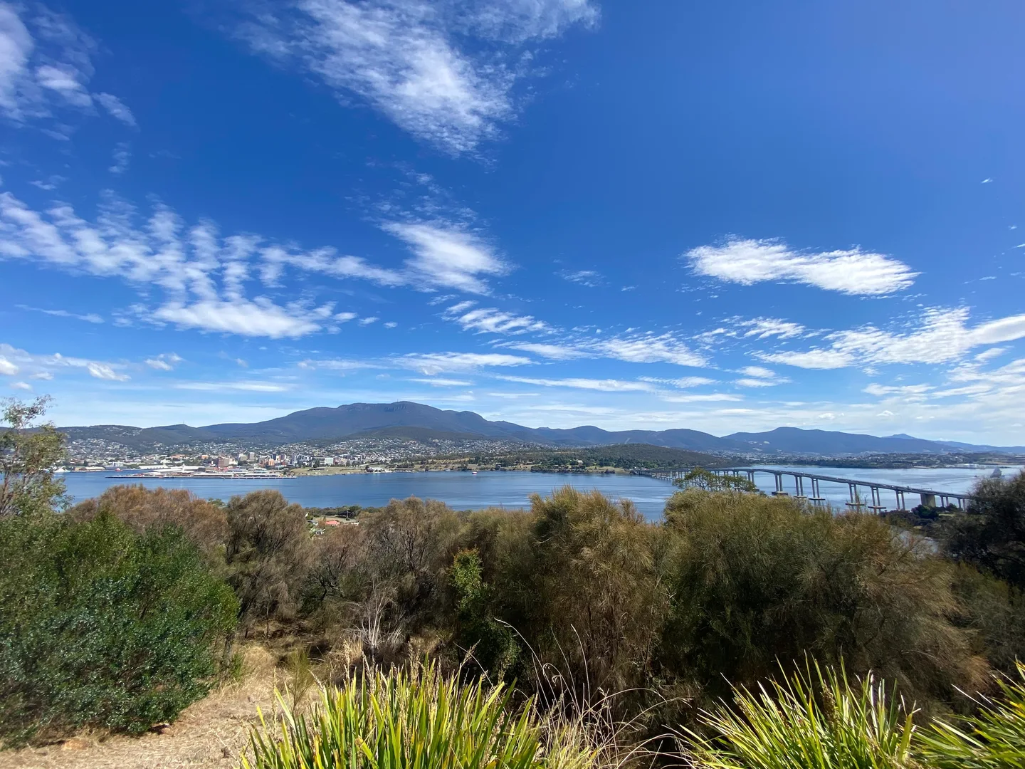 Hobart, kunanyi and the River Derwent, viewed from Rosny Hill